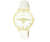 Ravel Women's Moth Design Dial White Leather Strap Watch RF007.4 Ravel